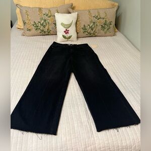 Unpublished black wash denim crop